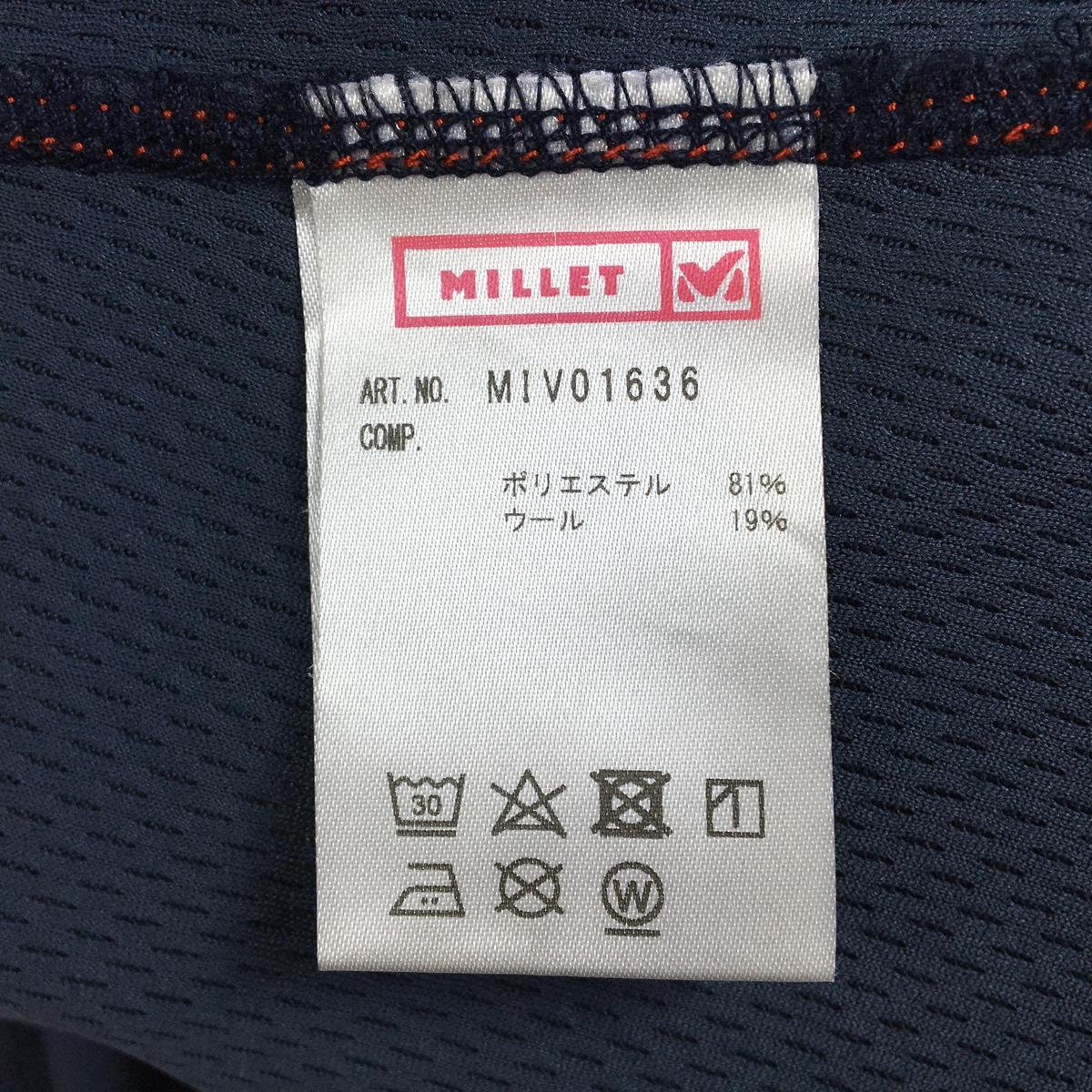 【WOMEN's L】 ミレー キャスター ウール クルー ロングスリーブ LD CASTOR WOOL CREW LS Tシャツ ロンT MILLET MIV01636 ネイビー系