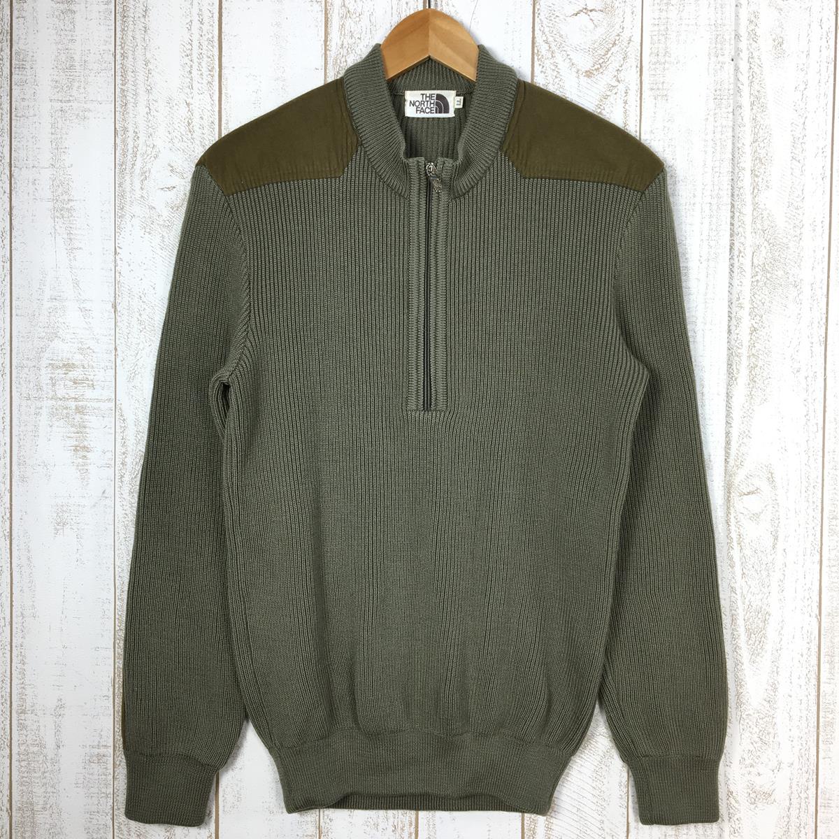 【MEN's XL】 ノースフェイス 1990s スウェードパッチ ウール セーター Suede-Patched Wool Sweater ニット プルオーバー 茶タグ 旧タグ ビンテージ 生産終了モデル 入手困難 NORTH FACE ブラウン系