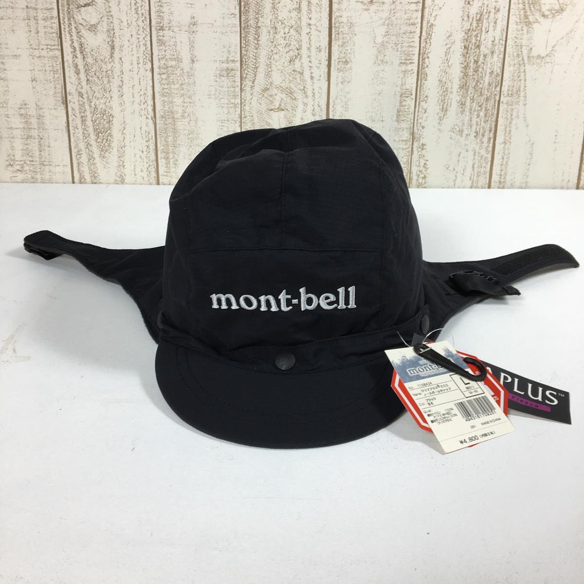 【L】 モンベル クリマプラス 200 ノースポールキャップ ゴアウィンドストッパー フリース MONTBELL 1108434 BK Black ブラック系