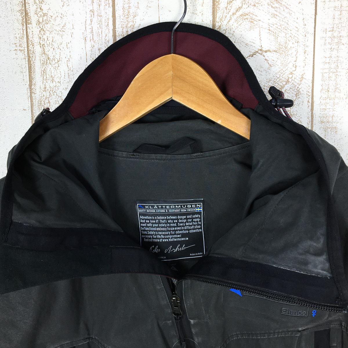 【WOMEN's S】 クレッタルムーセン エイナリーダ ジャケット Einride Jacket eta-proof撥水コットン フーディ  KLATTERMUSEN チャコール系