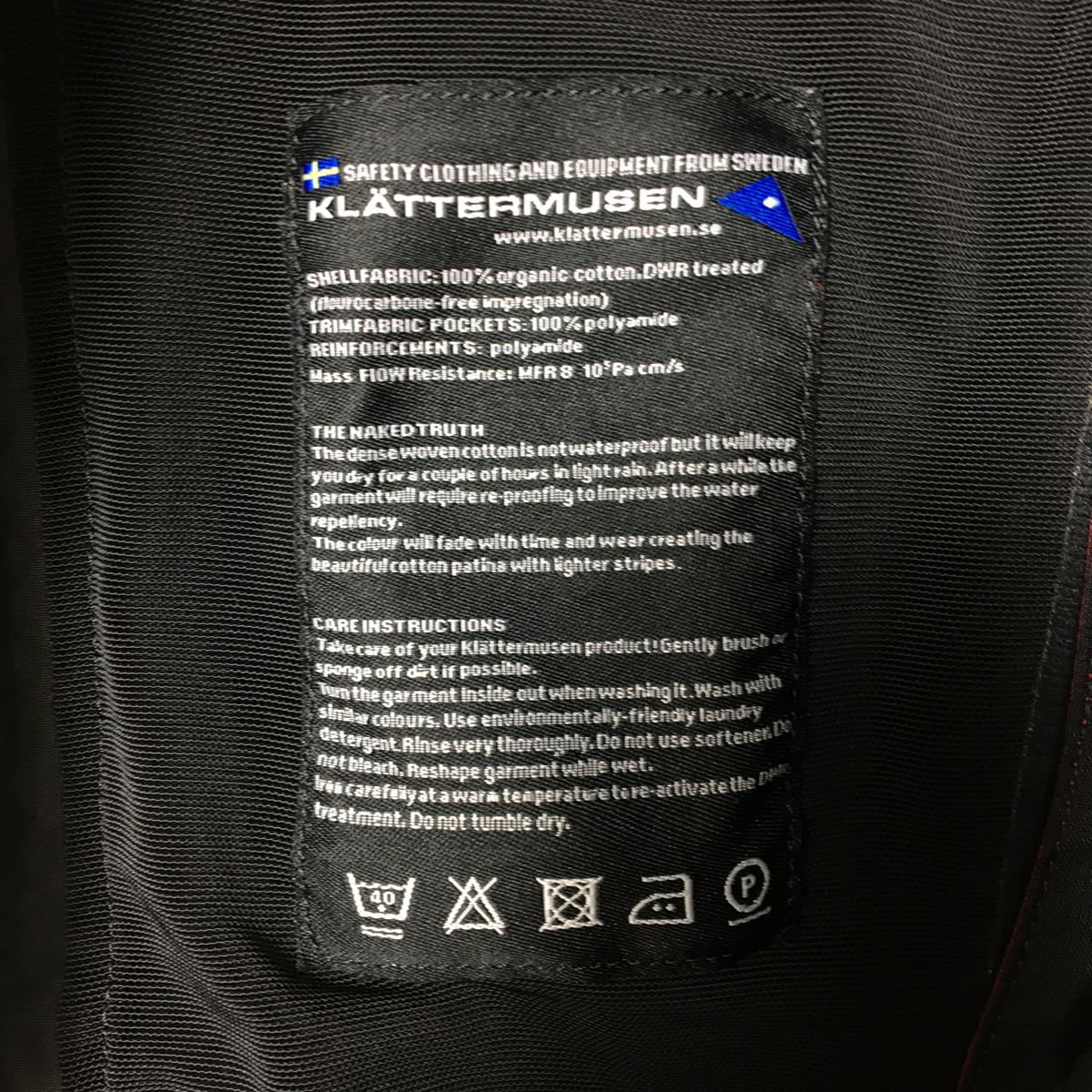 【WOMEN's S】 クレッタルムーセン エイナリーダ ジャケット Einride Jacket eta-proof撥水コットン フーディ KLATTERMUSEN チャコール系