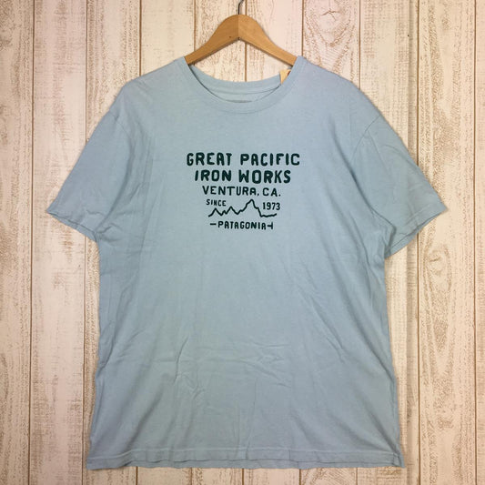 【MEN's L】 パタゴニア グレートパシフィックアイアンワークス オーガニック Tシャツ GPIW Organic T-Shirt 生産終了モデル 入手困難 PATAGONIA 38808 TUBL ブルー系