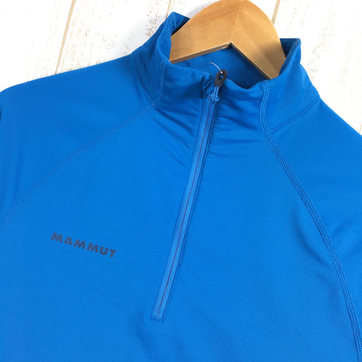 【MEN's W-S】 マムート スノー ミッドレイヤー ハーフ ジップ プル Snow ML Half Zip Pull ベースレイヤー  ロングスリーブ シャツ ジップネック プルオーバー MAMMUT 1014-02400 ブルー系