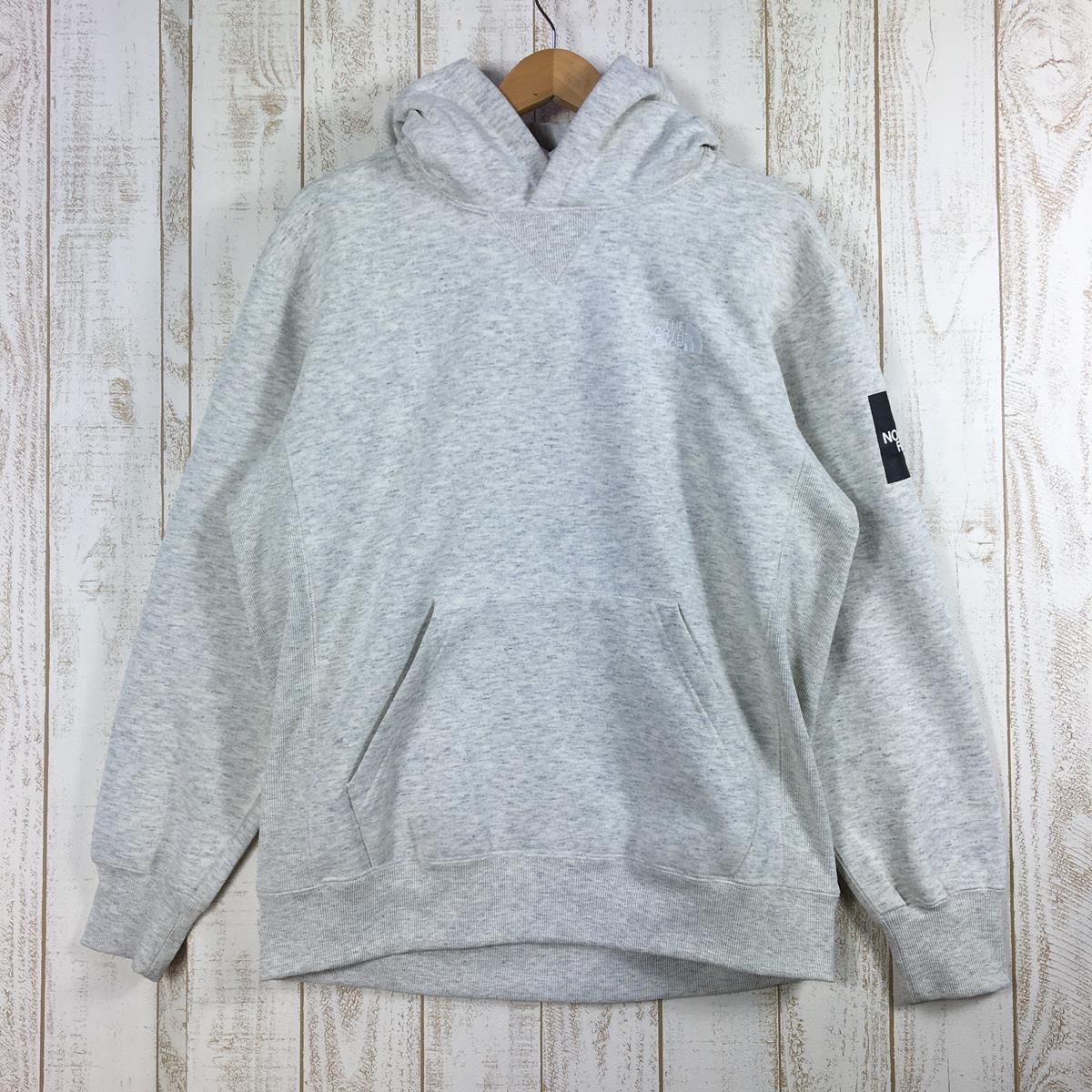 【MEN's XL】 ノースフェイス スクエア ロゴ フーディ Square Logo Hoodie スウェット パーカー プルオーバー NORTH FACE NT61835 アイボリー系