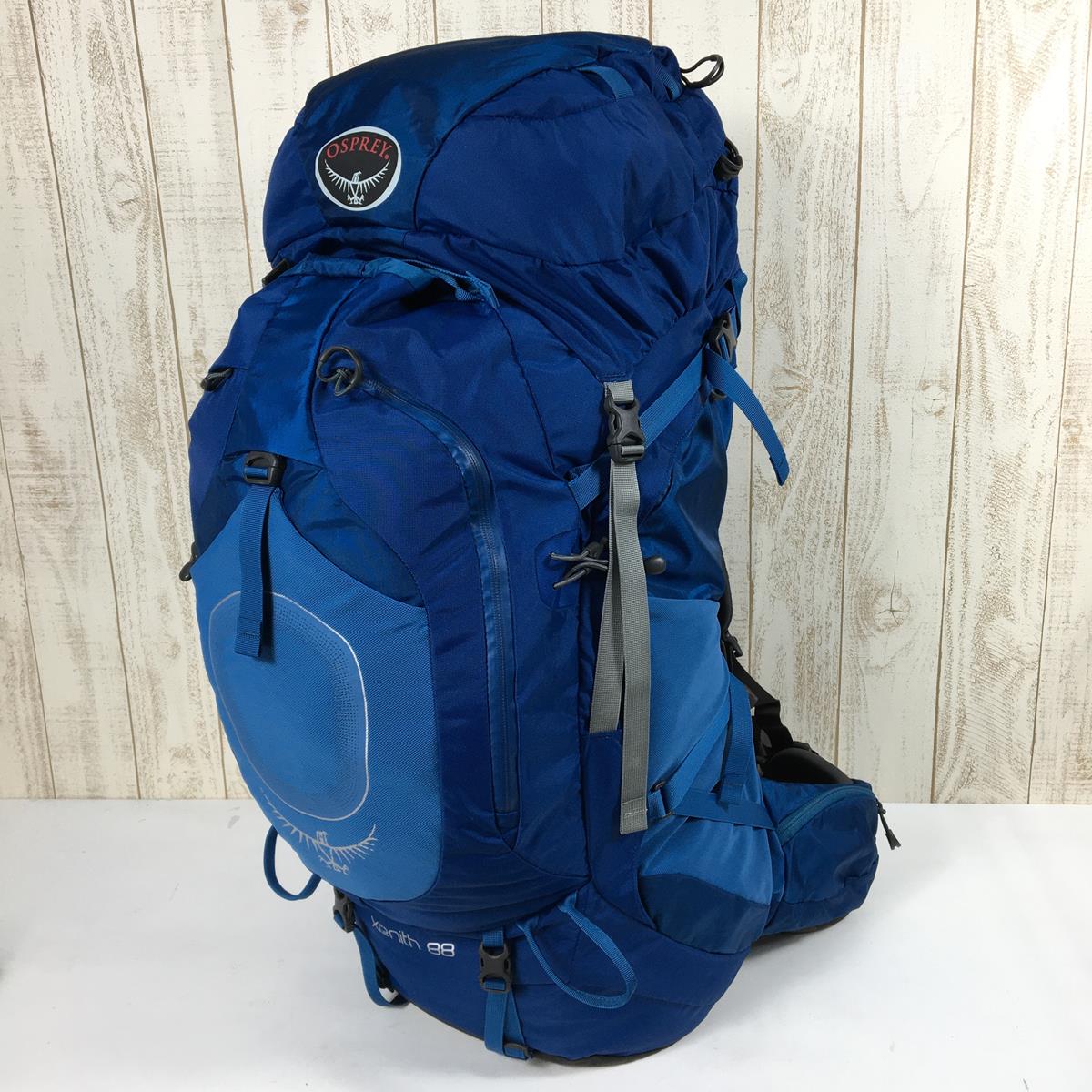 【MEN's M】 オスプレー ジーニス 88 Xenith 88 バックパック ゼニス + ULレインカバー XL + ハイドローリック レザヴォア  3.0L セット OSPREY ブルー系