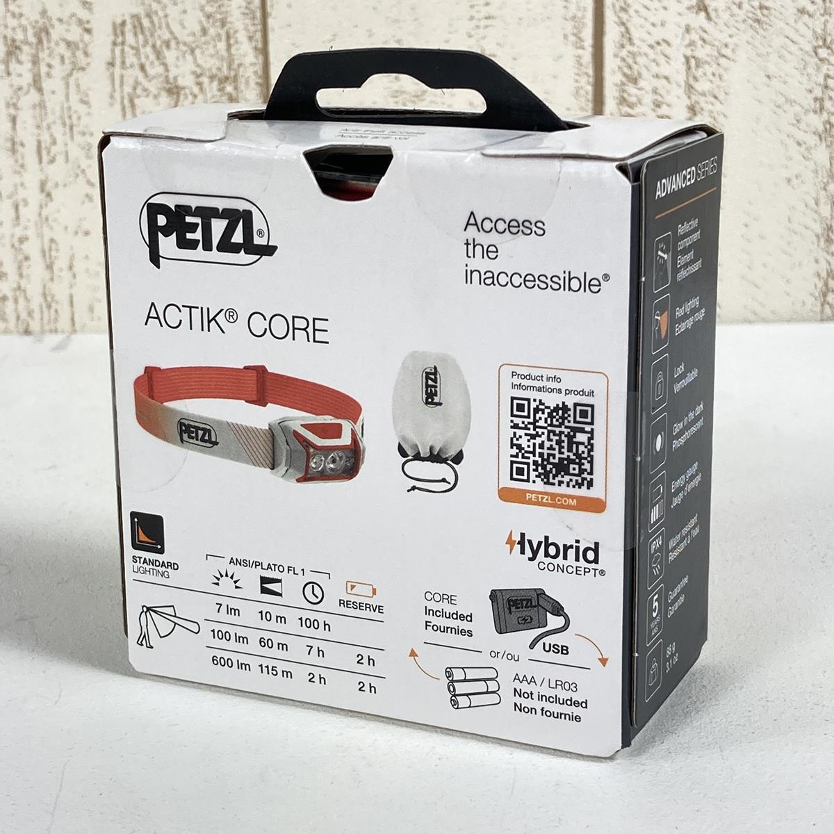 ペツル アクティック コア リチャージャブル LED ヘッドランプ 600ルーメン PETZL E065AA/E065AA03 03 Red レッド系