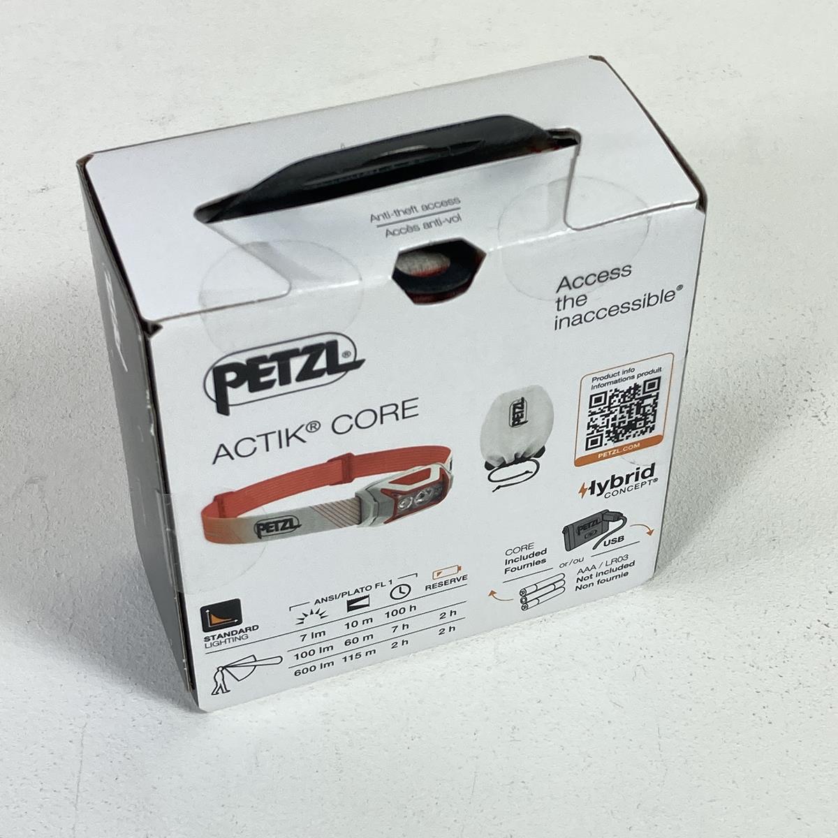 ペツル アクティック コア リチャージャブル LED ヘッドランプ 600ルーメン PETZL E065AA/E065AA03 03 Red レッド系