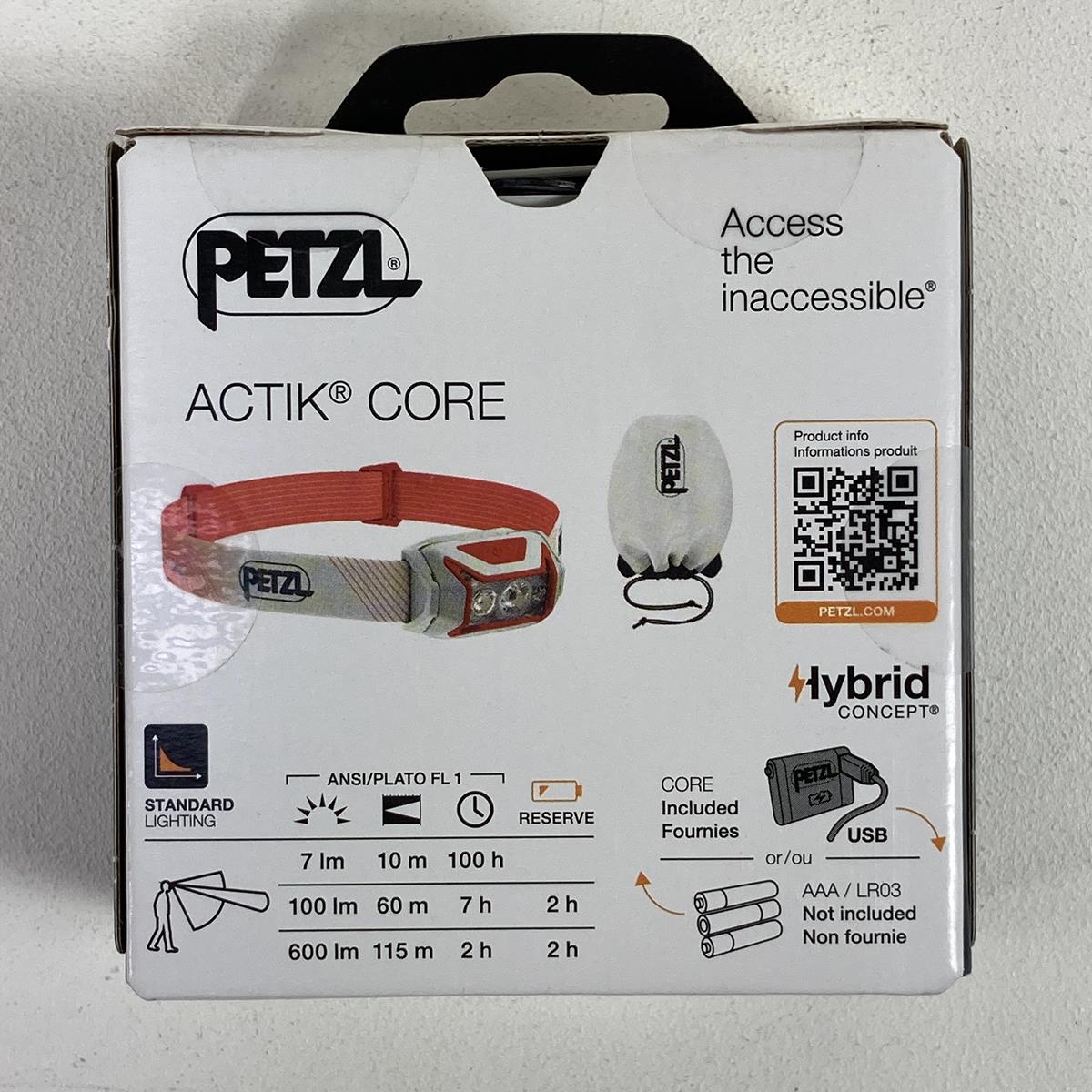 ペツル アクティック コア リチャージャブル LED ヘッドランプ 600ルーメン PETZL E065AA/E065AA03 03 Red レッド系