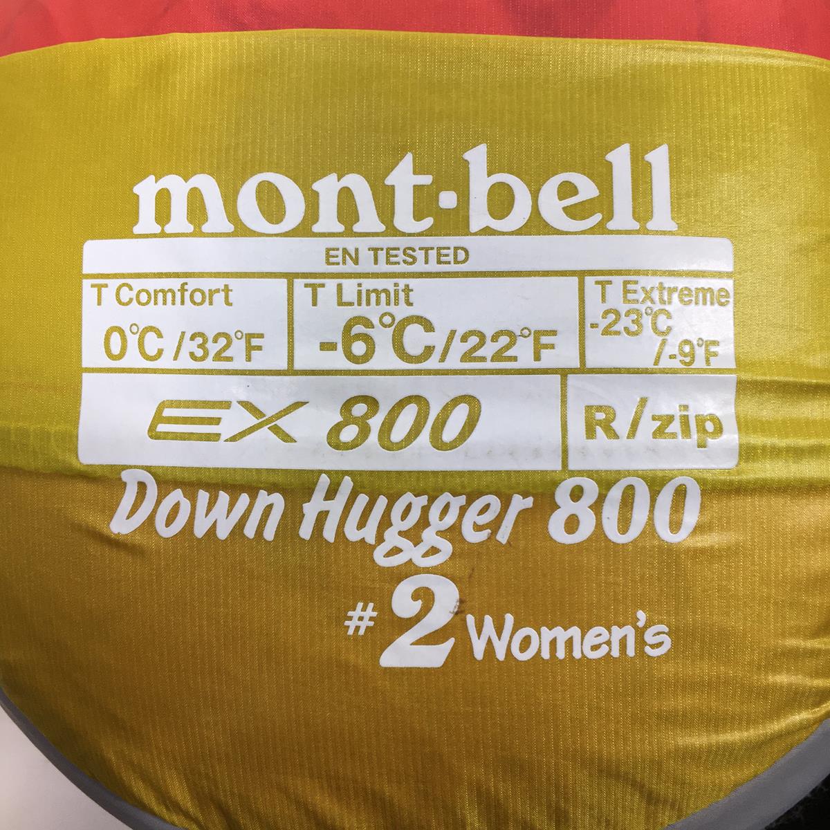 【WOMEN's One】 モンベル ダウンハガー800 ウィメンズ ＃2 -6℃ ダウン シュラフ スリーピングバッグ 寝袋 MONTBELL  1121177 イエロー系