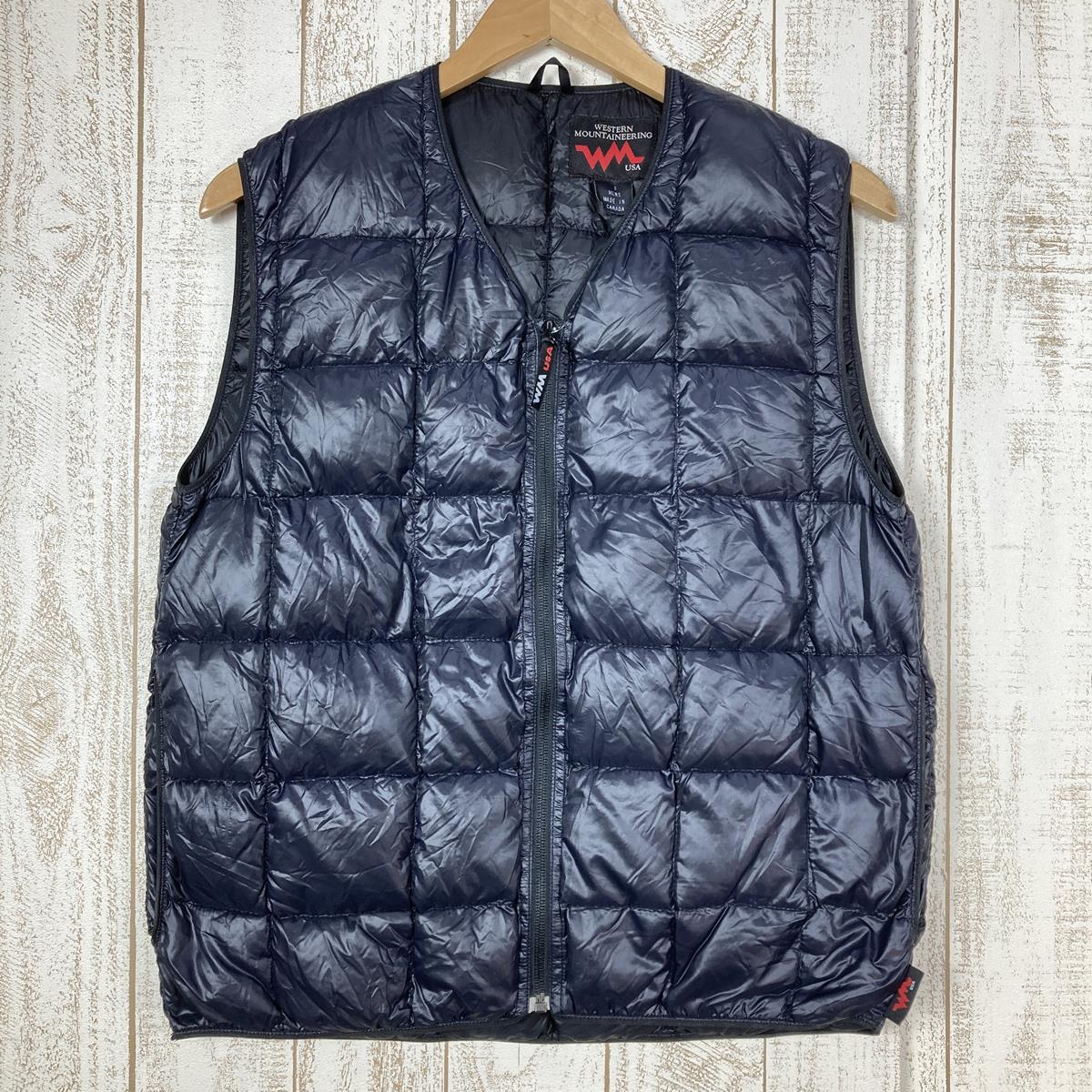 【MEN's S】 ウェスタンマウンテニアリング フラッシュ ベスト Flash Vest 850FP ダウン カナダ製 WESTERN MOUNTAINEERING ブラック系