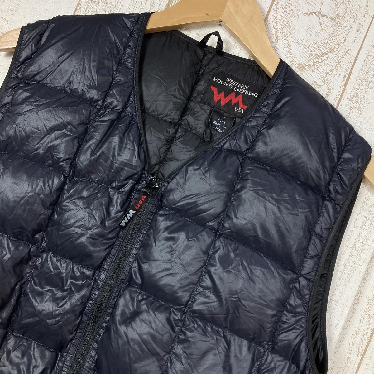 【MEN's S】 ウェスタンマウンテニアリング フラッシュ ベスト Flash Vest 850FP ダウン カナダ製 WESTERN MOUNTAINEERING ブラック系