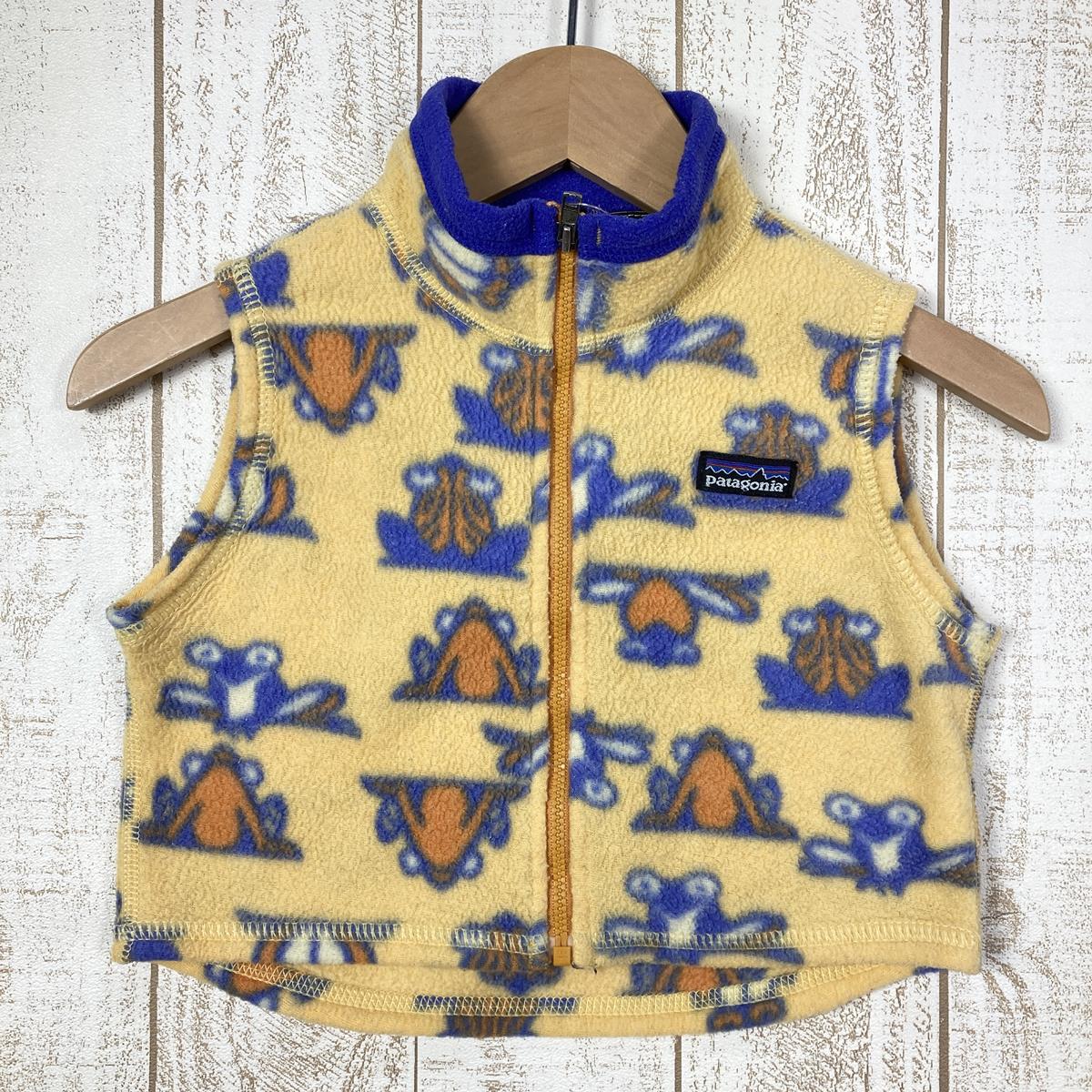 【Baby's 18M】 パタゴニア 2003 ベビー シンチラ ベスト Baby Synchilla Vest フリース カエル柄 アメリカ製 生産終了モデル 入手困難 PATAGONIA 61002 イエロー系