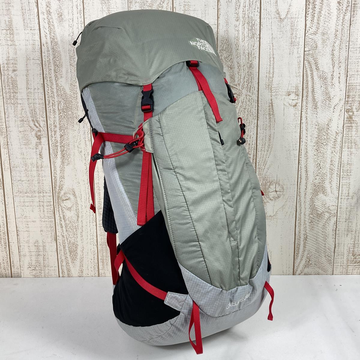 【M】 ノースフェイス カイルス35 CAELUS 35L バックパック NORTH FACE NM61607 Grey / Red グレー系