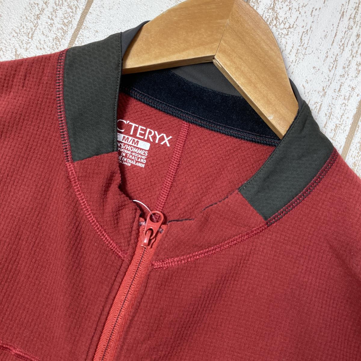 【MEN's M】 アークテリクス フルジップ フリース ベスト Full Zip Fleece Best 中間着 マイクログリッド ARCTERYX bordeaux レッド系