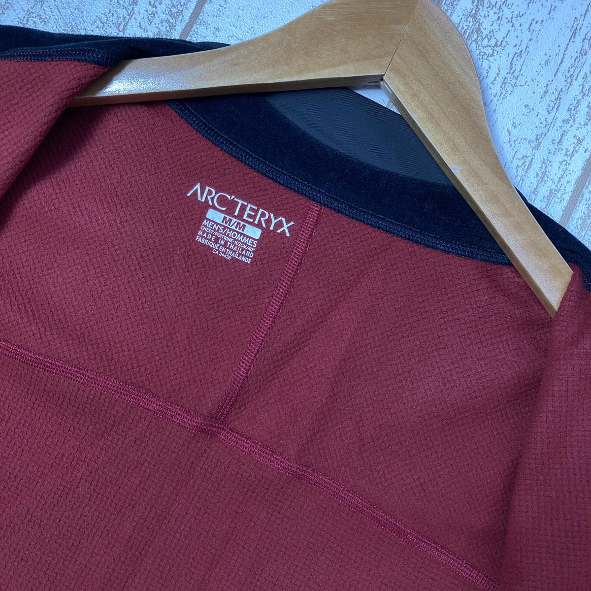 【MEN's M】 アークテリクス フルジップ フリース ベスト Full Zip Fleece Best 中間着 マイクログリッド ARCTERYX bordeaux レッド系