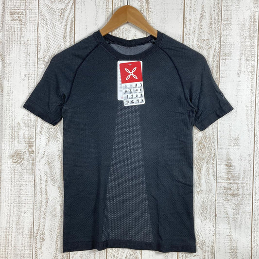 【MEN's M/L】 モンチュラ シームレス ウルトラ-エル ティーシャツ SEAMLESS ULTRA-L T-SHIRT Tシャツ 1枚 ドライレイヤー ベースレイヤー アンダーウェア MONTURA MGTX96X 90 Black チャコール系