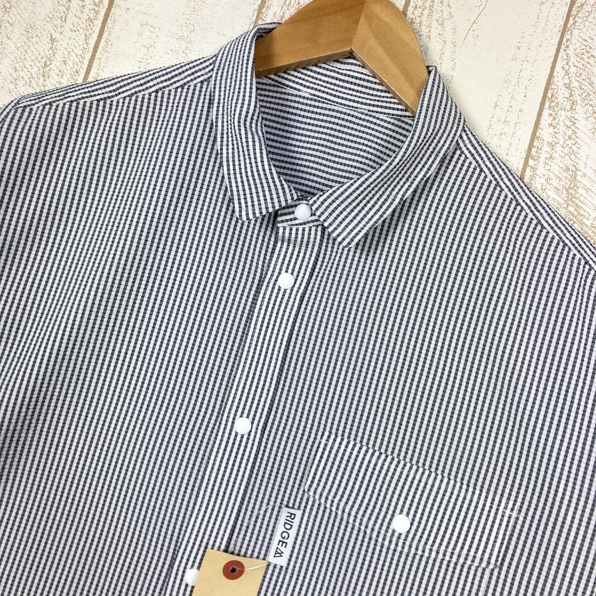 【MEN's L】 リッジマウンテンギア ベーシック ロングスリーブ シャツ ストライプ Basic Long Sleeve Shirt Stripe 長袖 RIDGE MOUNTAIN GEAR Grey / White ホワイト系