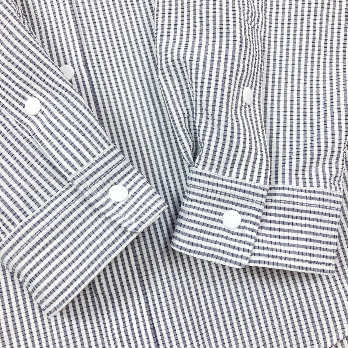 【MEN's L】 リッジマウンテンギア ベーシック ロングスリーブ シャツ ストライプ Basic Long Sleeve Shirt Stripe 長袖 RIDGE MOUNTAIN GEAR Grey / White ホワイト系