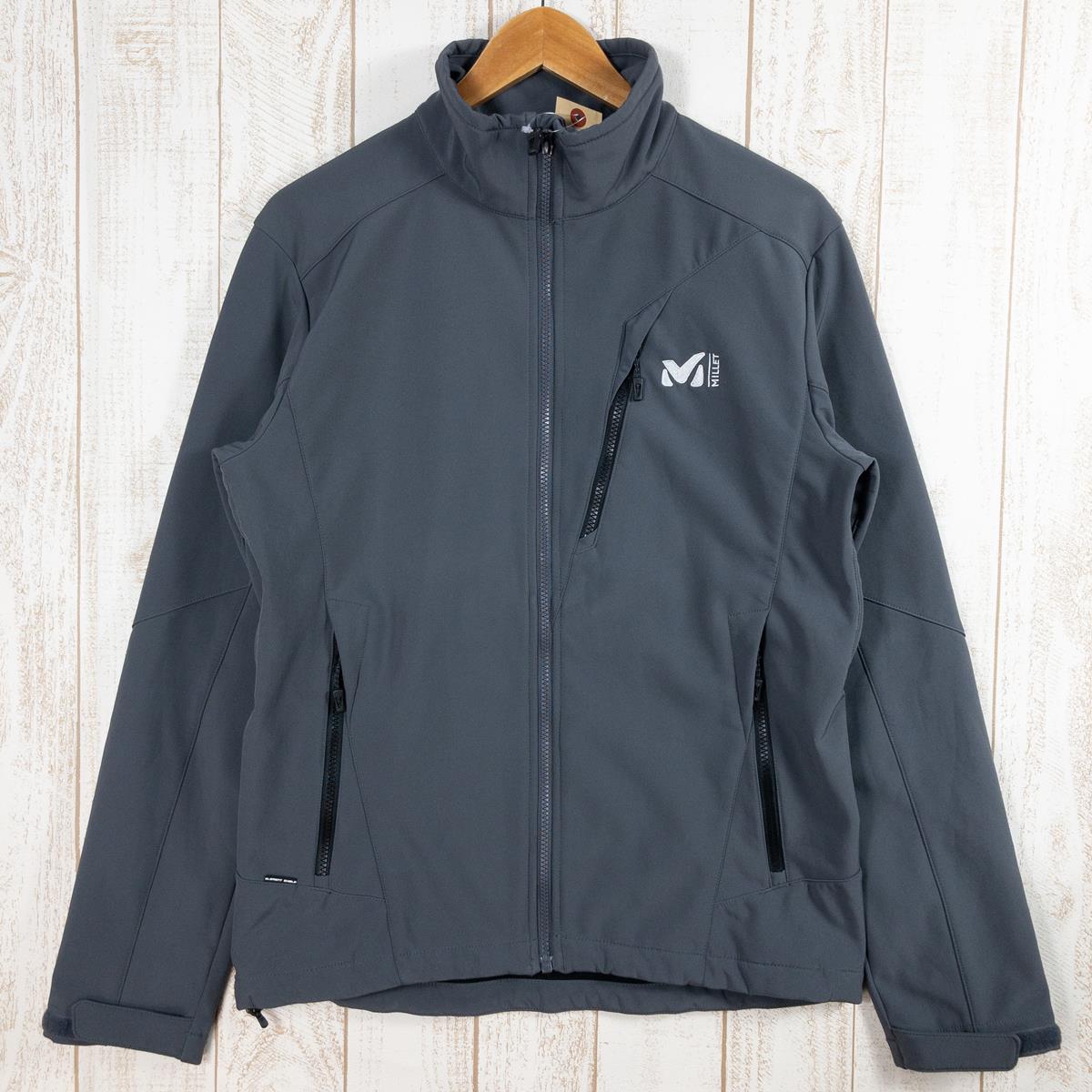 【MEN's M】 ミレー トラック ジャケット Track Jacket エレメントシールド防風 ソフトシェル フリース MILLET MIV7443 グレー系