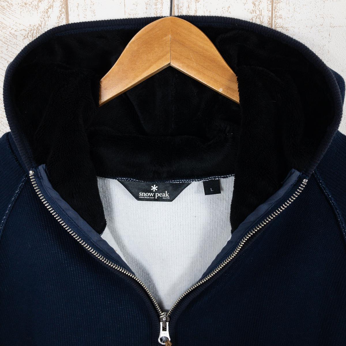 [MEN's L] Snow Peak Double Face Zip Parker Cotton Full Zip Hoodie SNOWPEAK  SW-U010 Navy