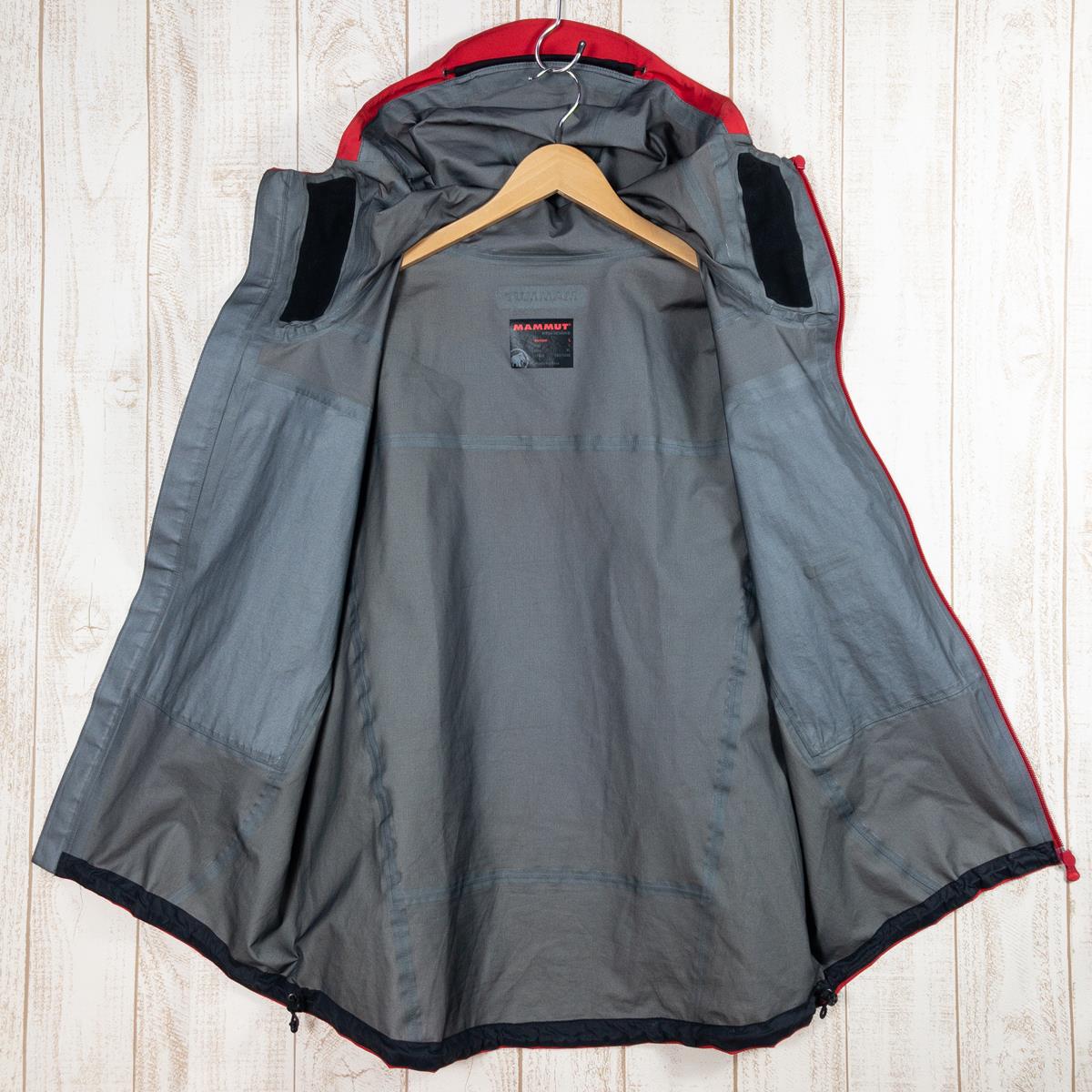 【MEN's L】 マムート ゴアテックス サンダー ストーム レイン スーツ Gore-Tex Thunderstorm Rain-Suit  レインシェル ジャケット パンツ セットアップ 上下セット MAMMUT 1010-12721 Inferno / Black レッド系