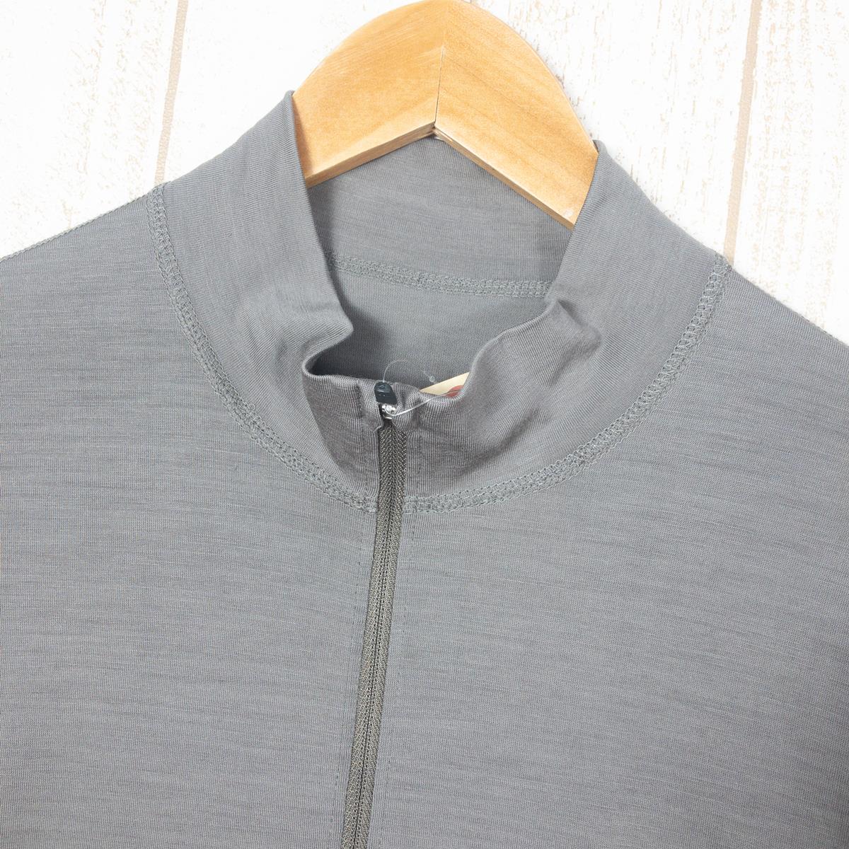 【MEN's L】 リッジマウンテンギア メリノウール ハーフジップスタンドカラー Merino Half Zip Stand Collar  ロングスリーブ シャツ RIDGE MOUNTAIN GEAR チャコール系