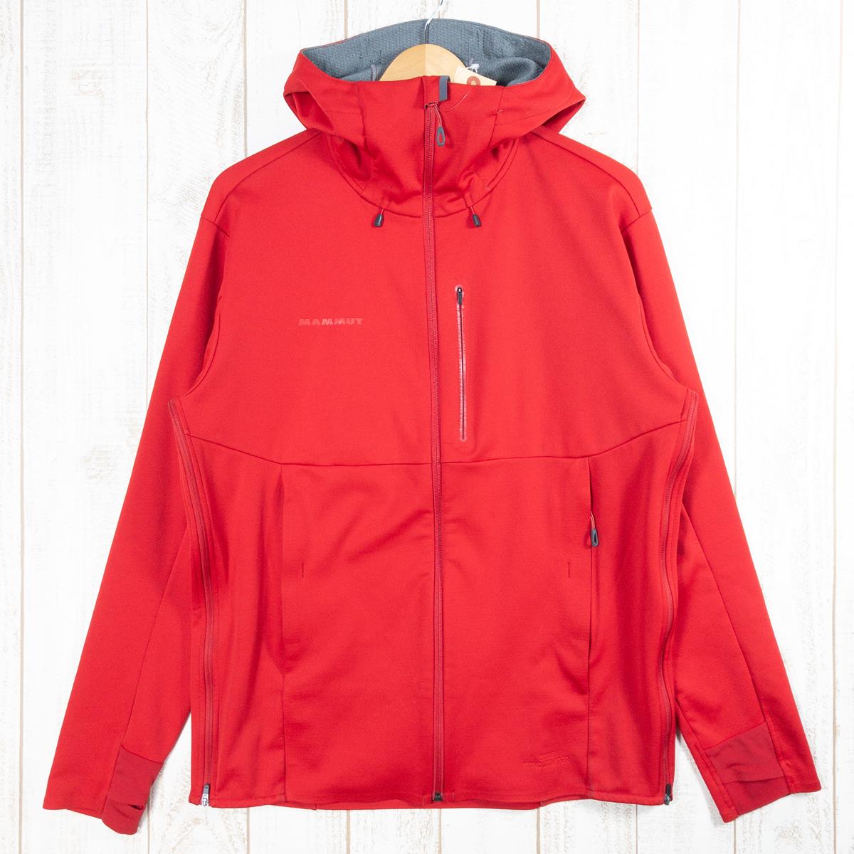 【MEN's L】 マムート アルティメット V ソフトシェル ジャケット Ultimate V SO Hooded Jacket ゴアウィンドストッパー フーディ MAMMUT 1011-00351 レッド系