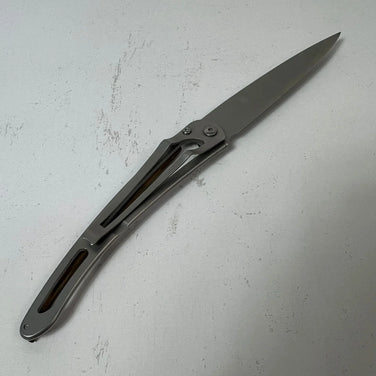 One Size Silver Deejo Le 37 Grams Pocket Knife, Hard-to-Find, Baladeo-Era Stainless Steel Camping Gear Knife (z00054526)