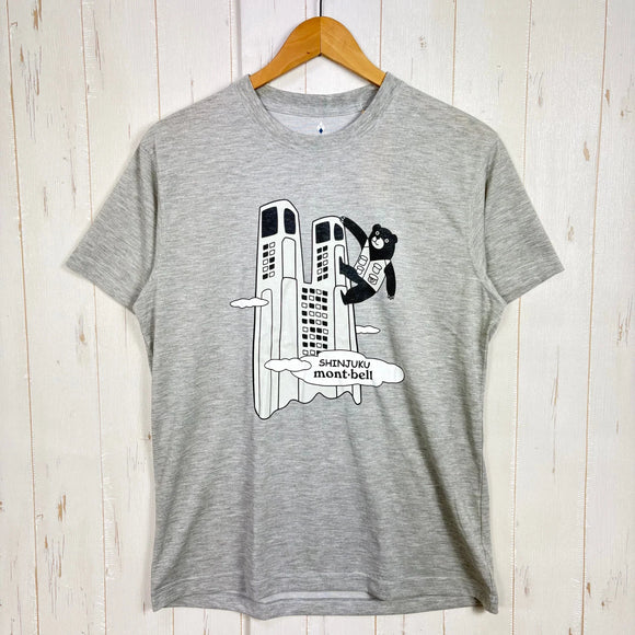 【Men's S グレー系】 Montbell ( モンベル ) 都庁とモンタベア WIC.Tシャツ モンベル新宿南口店 ご当地デザイン ポリエステル ウェア トップス インナー シャツ ショートスリーブTシャツ クルーネック 化繊 z00058009  化繊 シ