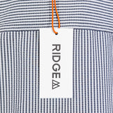 Men's Medium Gray Ridge Mountain Gear Basic Short Sleeve Shirt Stripe Gray/White Polyester Top