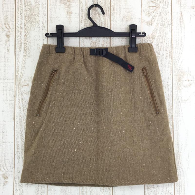 [Women's S Beige] Gramicci Wool G Skirt Wool Tweed A-line Skirt GLSK-12F002 Women's Skirt Bottoms Wear