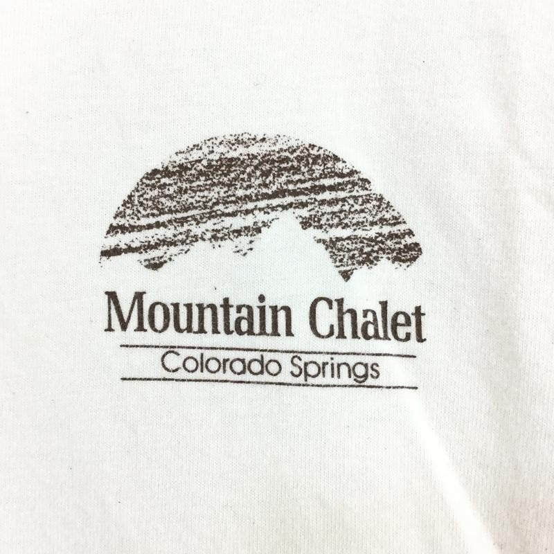 【MEN's L】 マウンテンシャレー MOUNTAIN CHALET オリジナル Tシャツ 希少なアウトドアTシャツ アイボリー系
