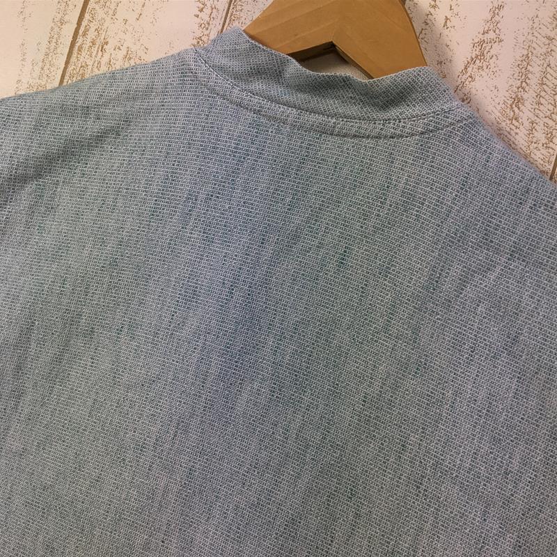 【MEN's L】 モンベル グアテマランハンドウーブン ヘンリーネックシャツ ショートスリーブ 生産終了モデル 入手困難 MONTBELL 2104299 グリーン系