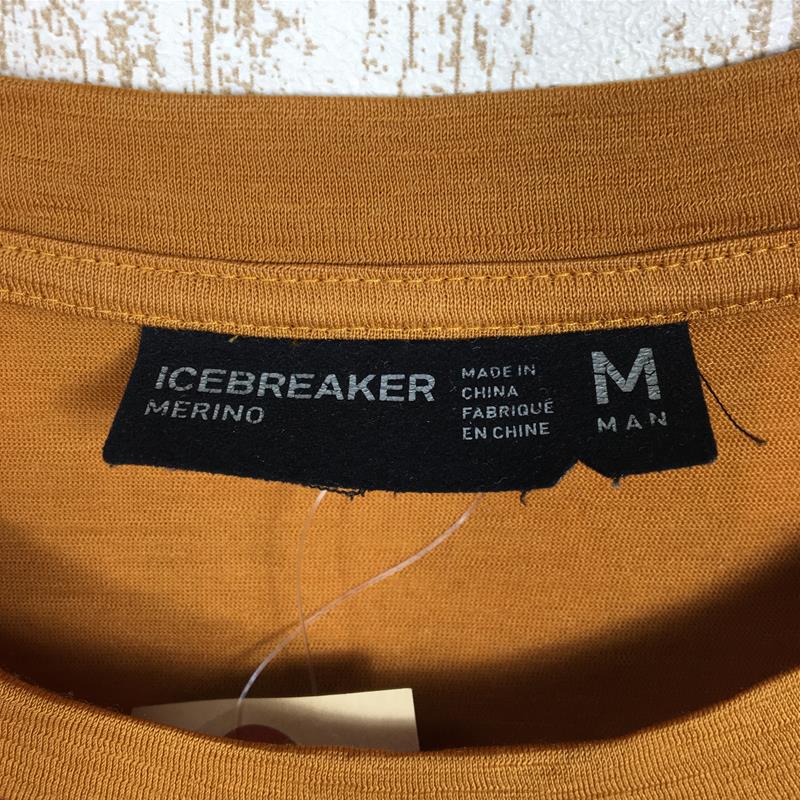 【MEN's M】 アイスブレーカー ネイチャー ダイド ショートスリーブ ポケット クルー NATURE DYED SS POCKET CREWE メリノウール Tシャツ ICEBREAKER IT21870 オレンジ系