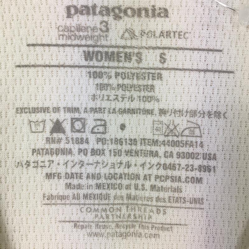 【WOMEN's S】 パタゴニア キャプリーン 3 ミッドウェイト クルー アジアフィット Capilene 3 Midweight Crew Asia-Fit PATAGONIA 44005 ホワイト系