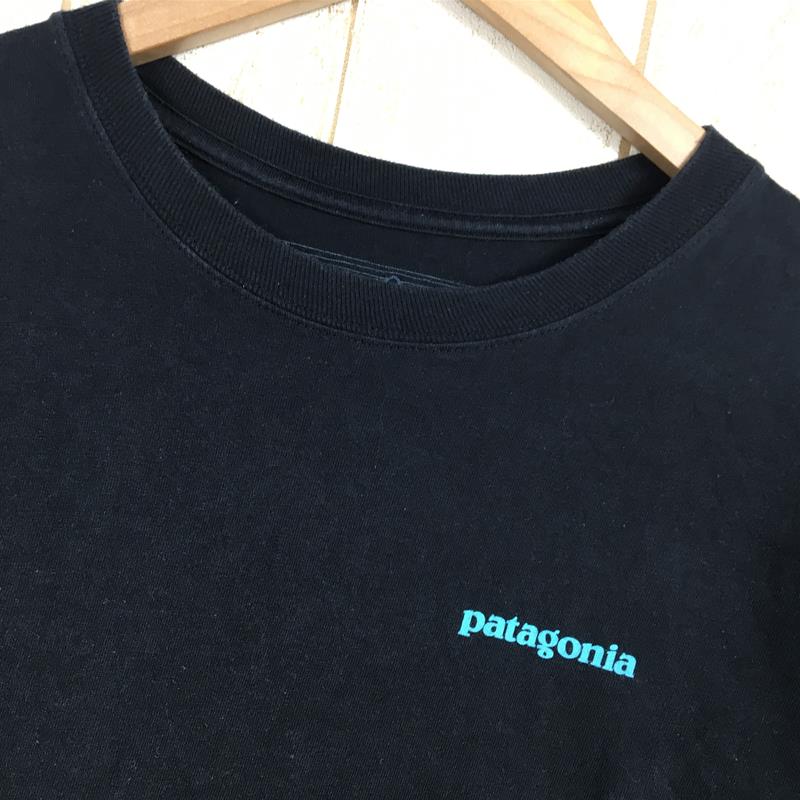 【MEN's XS】 パタゴニア バックロゴ ロングスリーブ Tシャツ オーガニックコットン PATAGONIA ブラック系