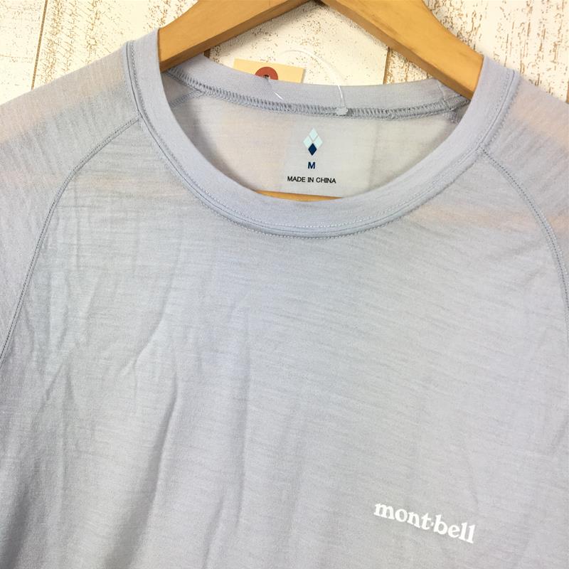 【MEN's M】 モンベル スーパーメリノウール L.W. ラウンドネックシャツ ロングスリーブ Tシャツ ロンT MONTBELL 1107661 グレー系